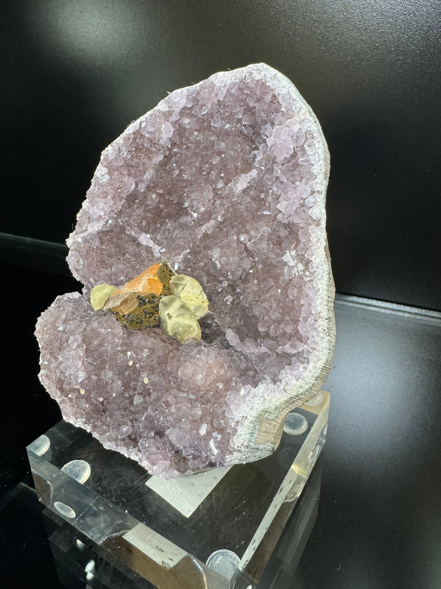 Amethyst Geode with Crystal Inclusions Mineral Specimen