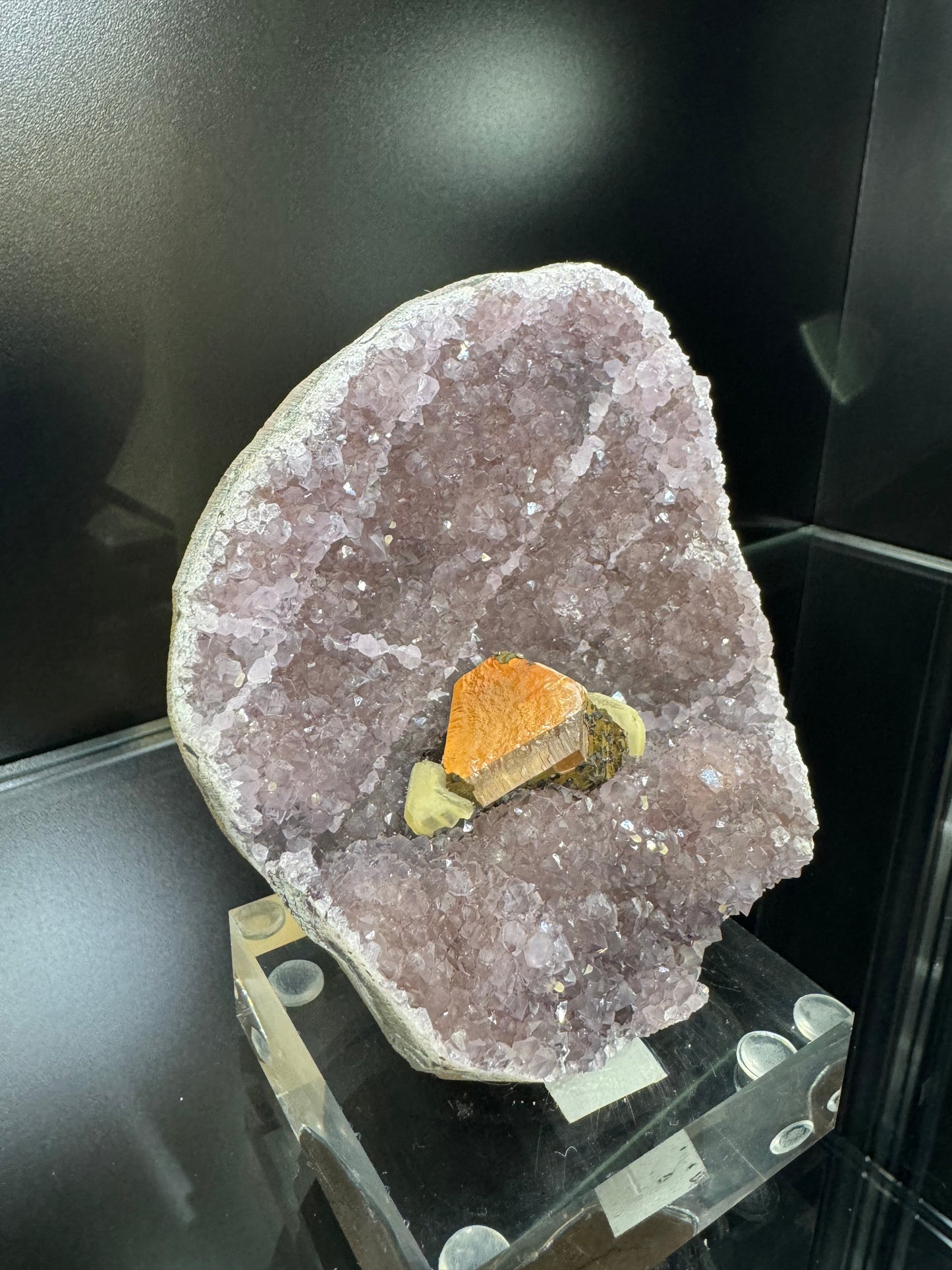Amethyst Geode with Crystal Inclusions Mineral Specimen