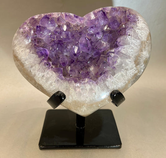 Amethyst Heart on Stand