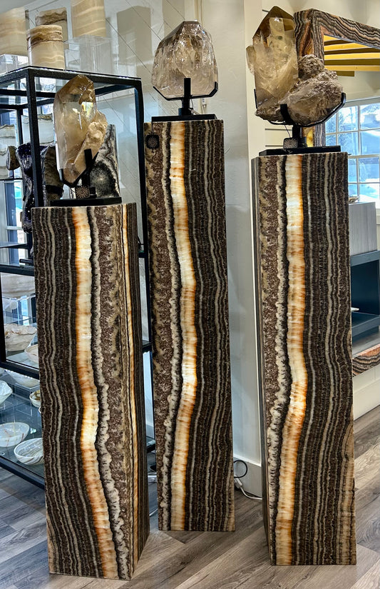 Zebra Onyx Lucille Column Lampset