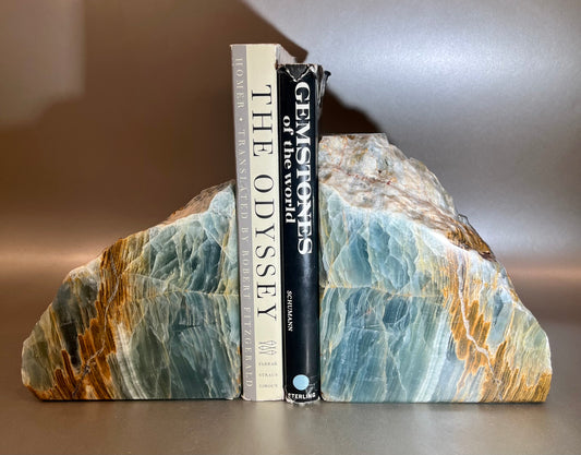 Blue Onyx Bookends