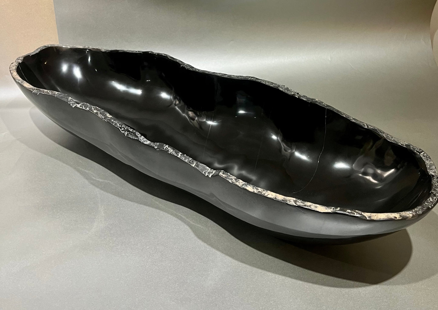 Onyx Rustic Polished Trough (Medium Black)