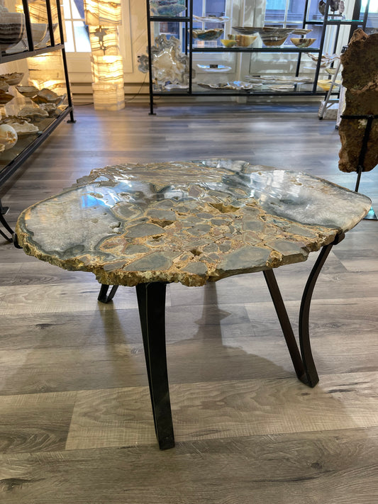 Green Jasper Agate Side Table