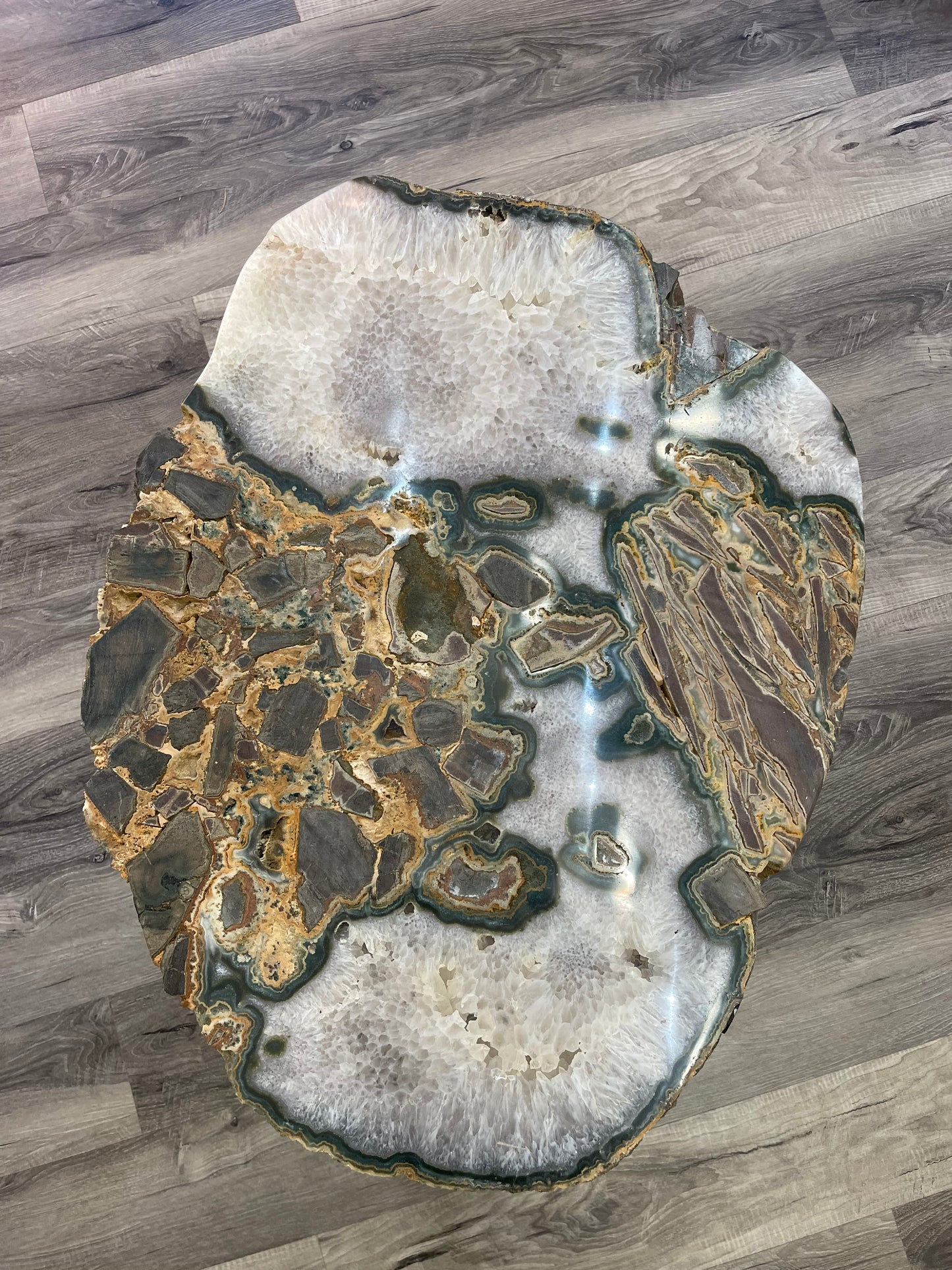 Green Jasper Agate Side Table