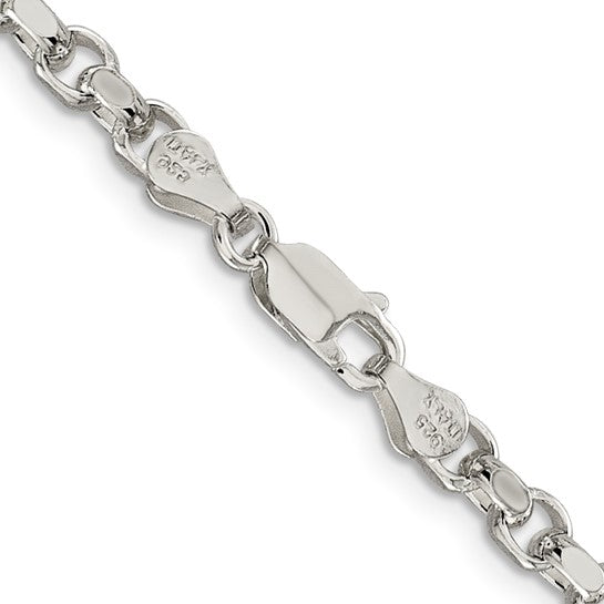 Sterling Silver 4mm Diamond-cut Rolo Chain 24 inch