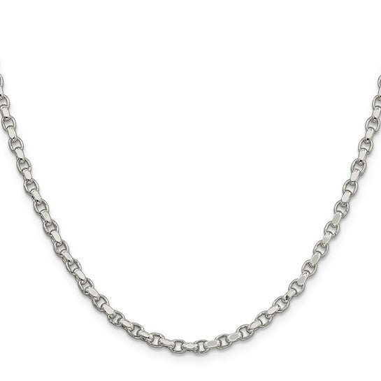 Sterling Silver 3.5mm Diamond-cut Rolo Chain 20 inch
