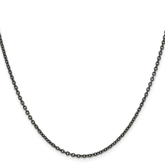 Chisel Stainless Steel Oxidized 22 inch Cable Chain