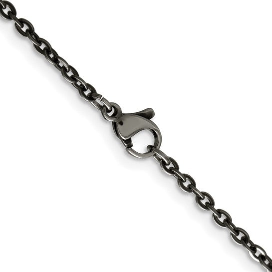 Chisel Stainless Steel Oxidized 22 inch Cable Chain