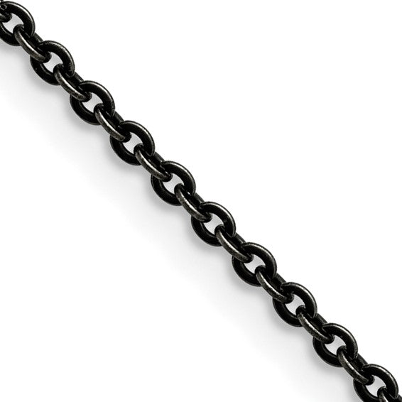 Chisel Stainless Steel Oxidized 22 inch Cable Chain