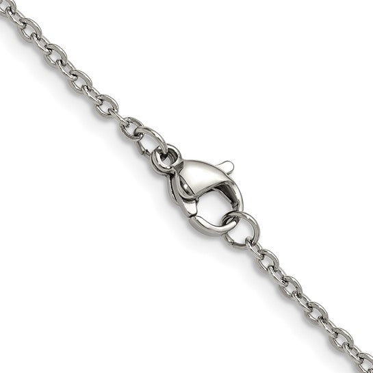 Stainless Steel Polished Cable Chain Necklaces 20 inch