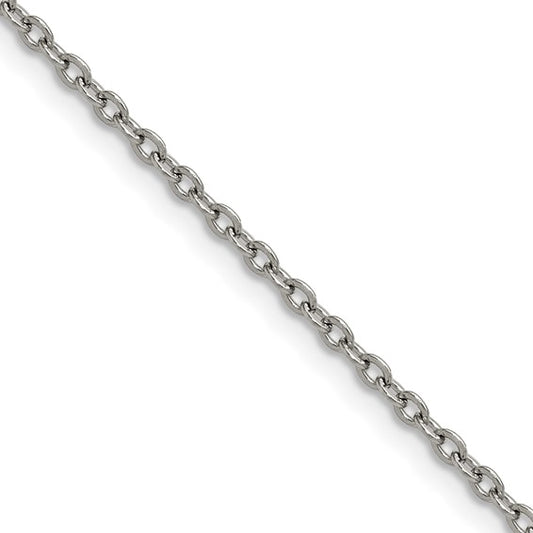 Stainless Steel Polished Cable Chain Necklaces 24 inch