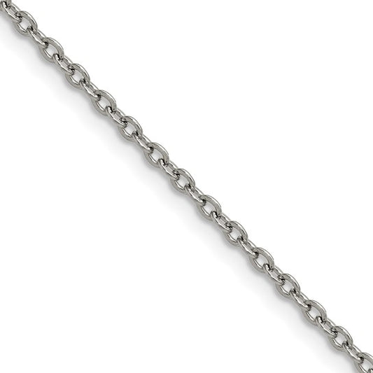 Stainless Steel Polished Cable Chain Necklaces 22 inch