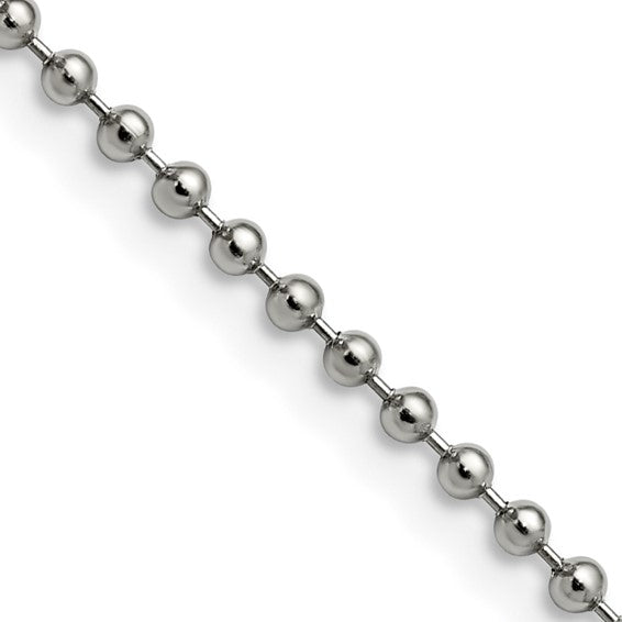 Chisel Stainless Steel Polished 2.4mm 22 inch Ball Chain