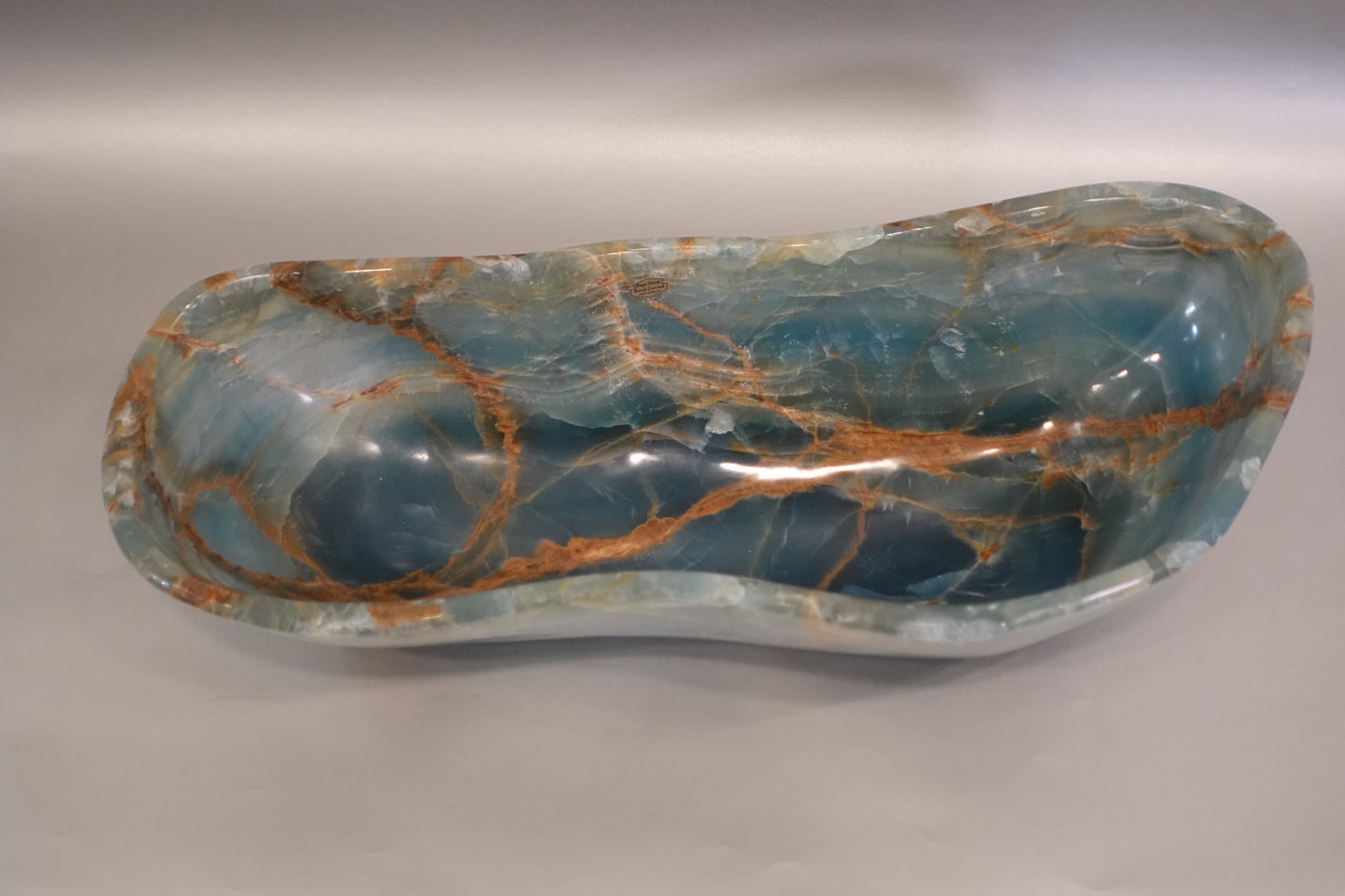 Oblong Freeform Blue Onyx Bowl