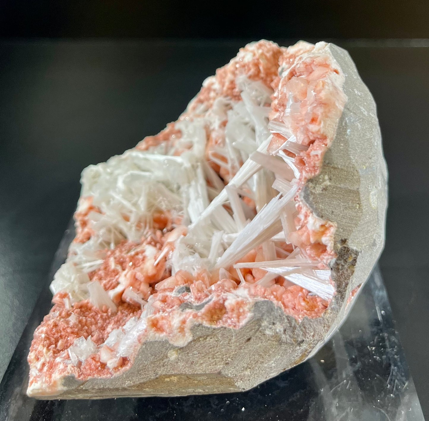 Heulandite with Scolecite Sprays Mineral Specimen