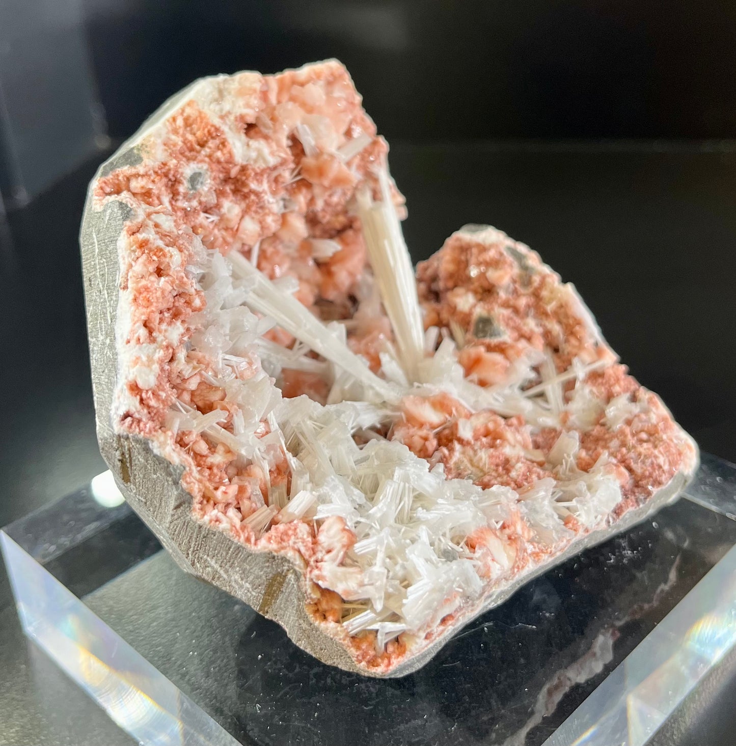 Heulandite with Scolecite Sprays Mineral Specimen