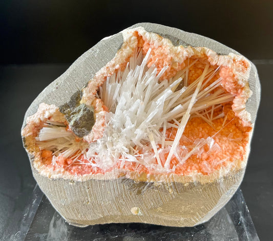 Heulandite with Scolecite Sprays Mineral Specimen