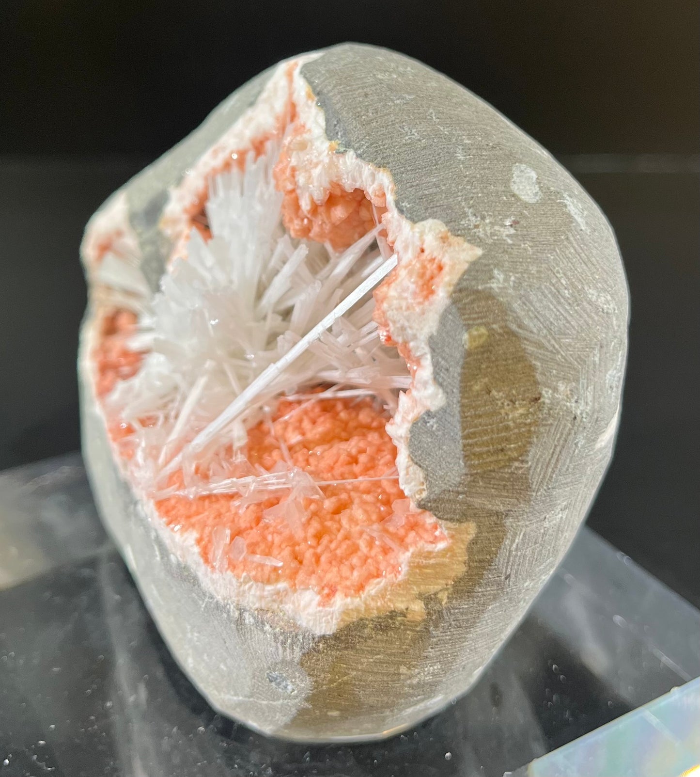 Heulandite with Scolecite Sprays Mineral Specimen