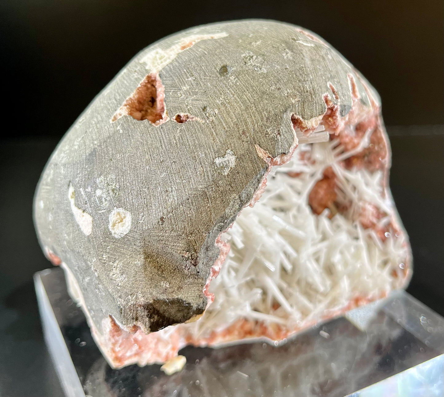 Heulandite with Scolecite Sprays Mineral Specimen