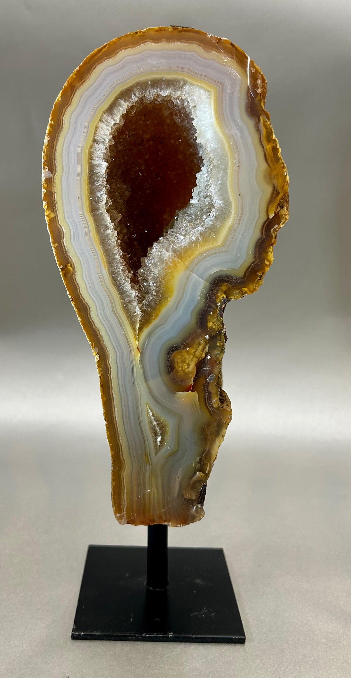 Druzy Agate on Metal Stand