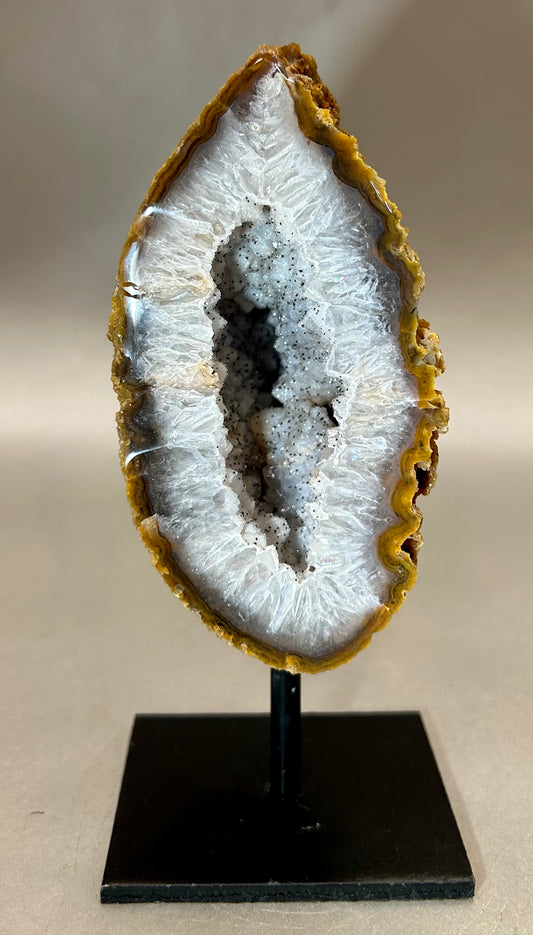 Druzy Agate on Metal Stand