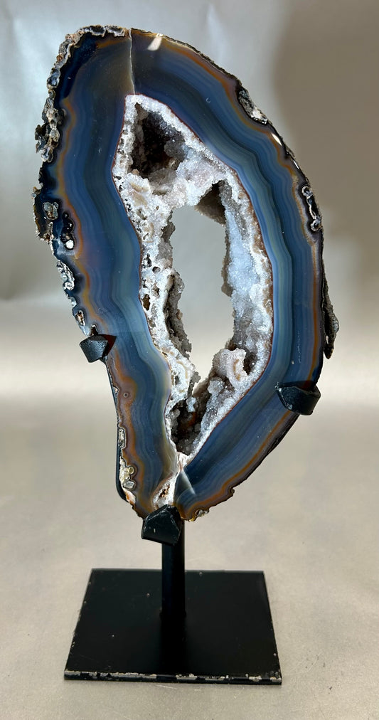 Druzy Agate on Metal Stand