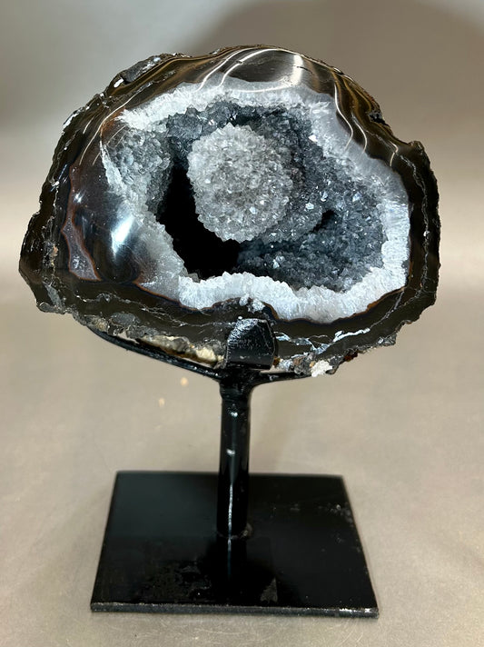 Druzy Agate on Metal Stand