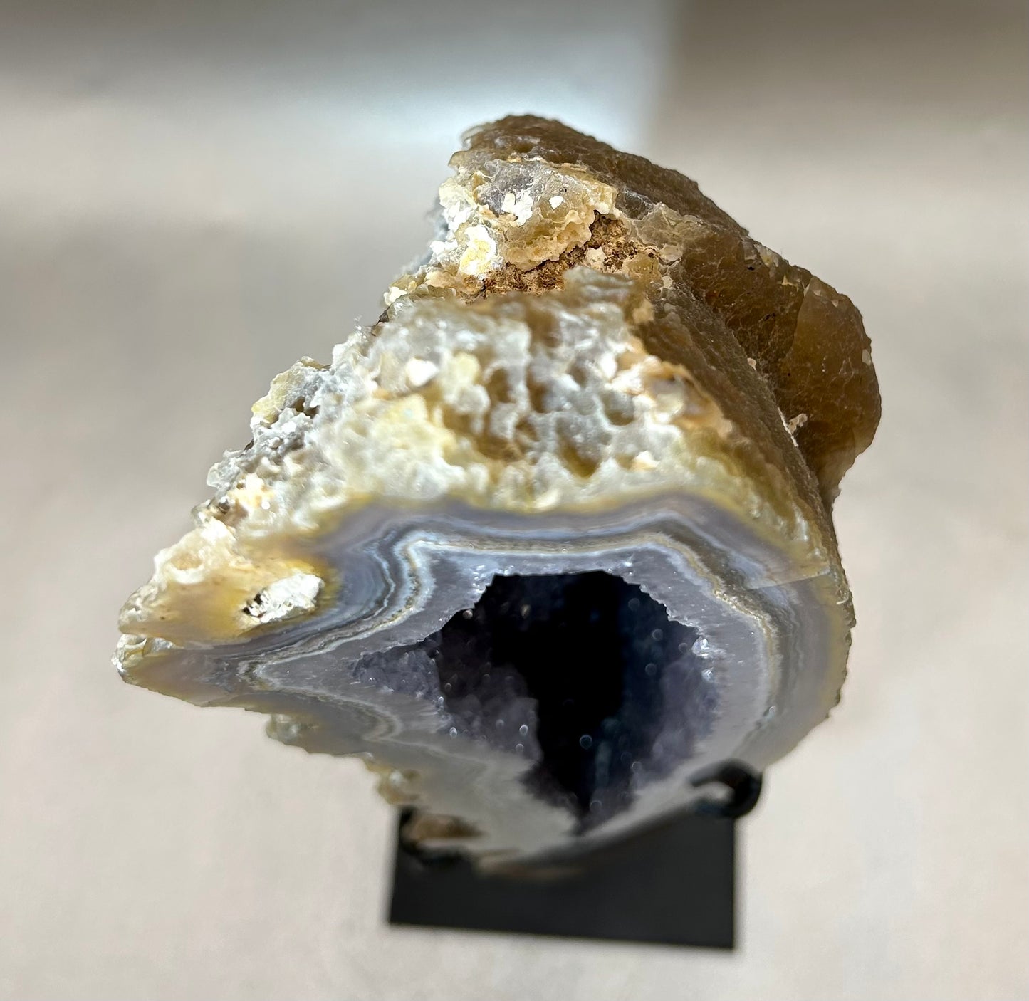 Druzy Agate on Metal Stand