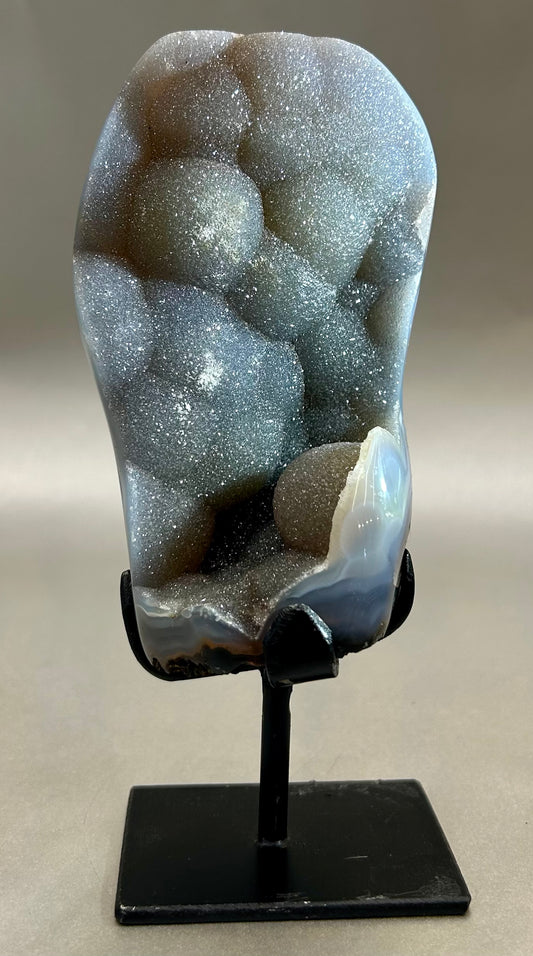 Druzy Agate on Metal Stand