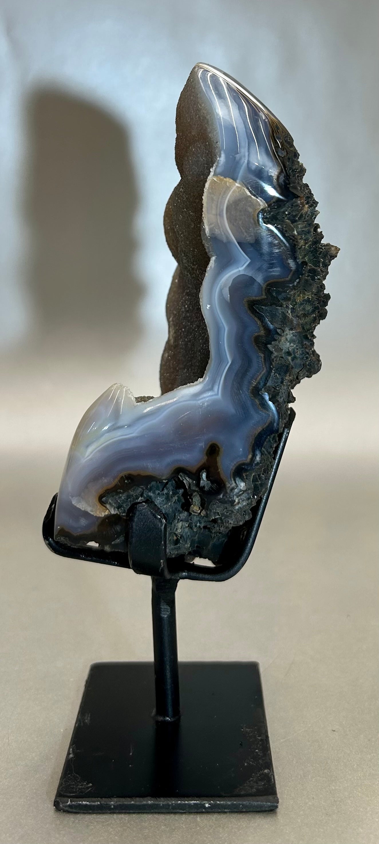 Druzy Agate on Metal Stand