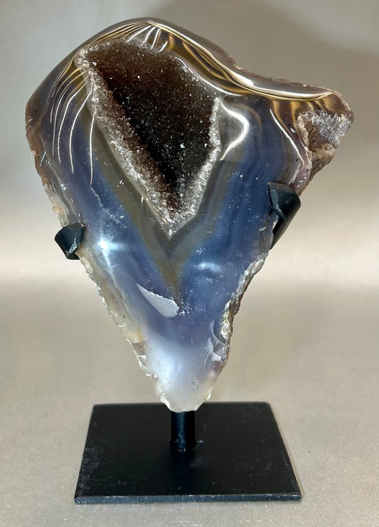 Druzy Agate on Metal Stand