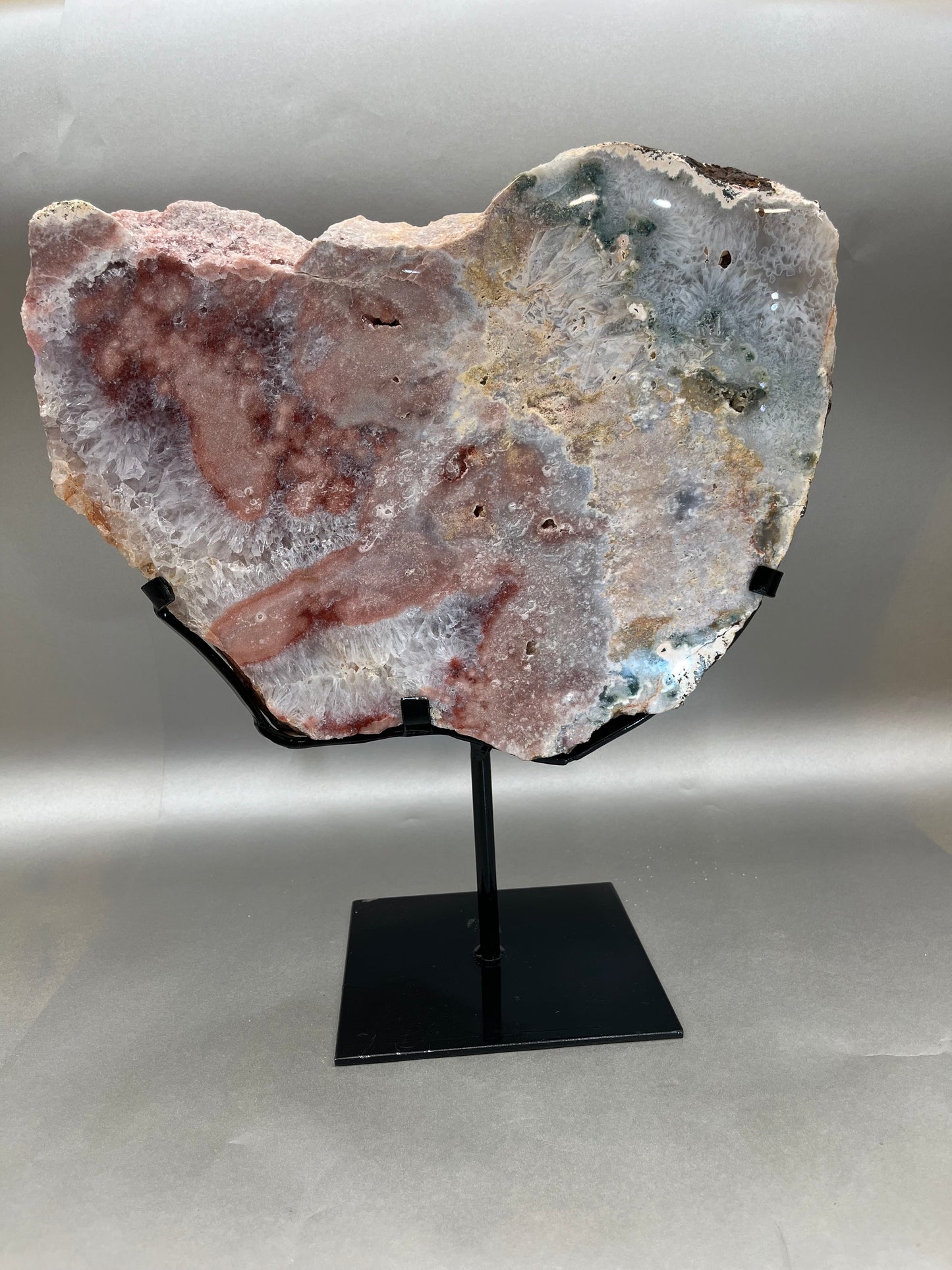 Pink Amethyst Slab on stand