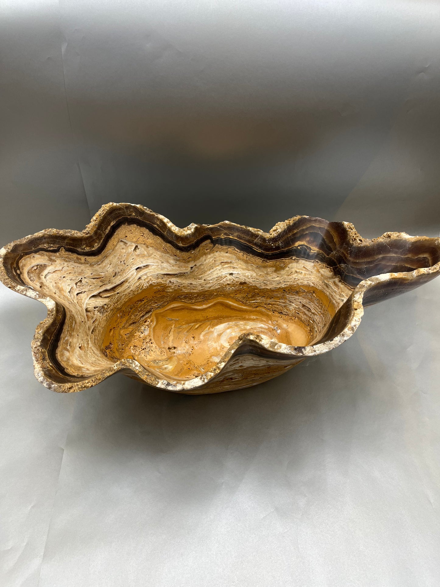 Carved Rootbeer Onyx Freeform Bowl