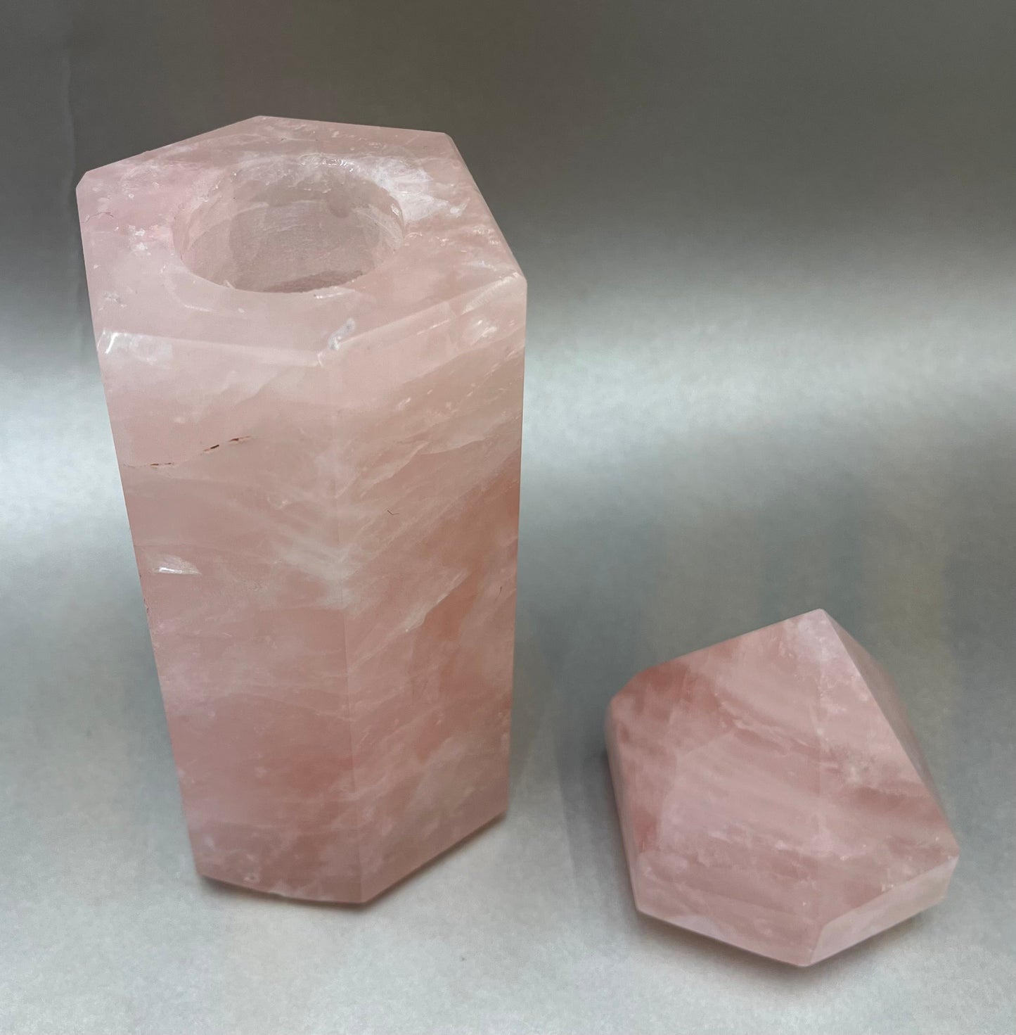 Rose Quartz Obelisk Container