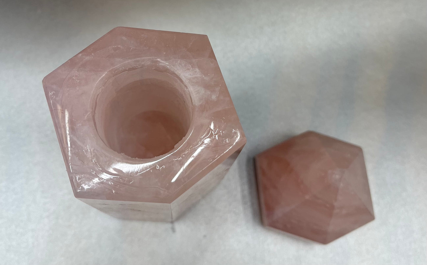 Rose Quartz Obelisk Container