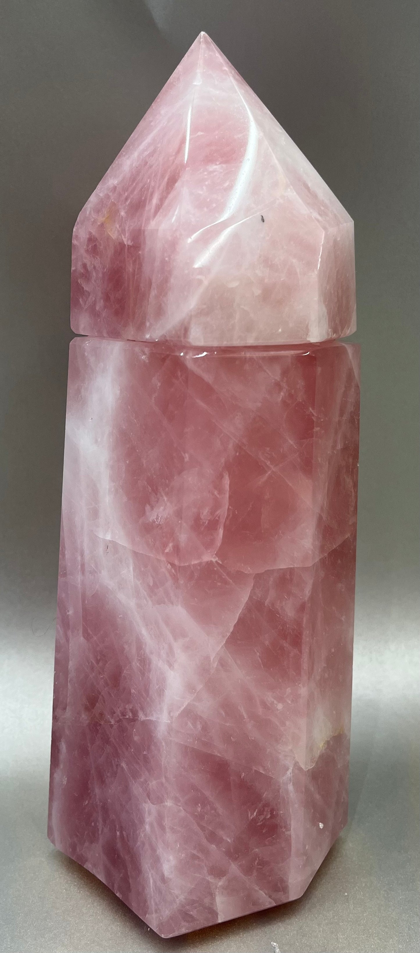 Rose Quartz Obelisk Container