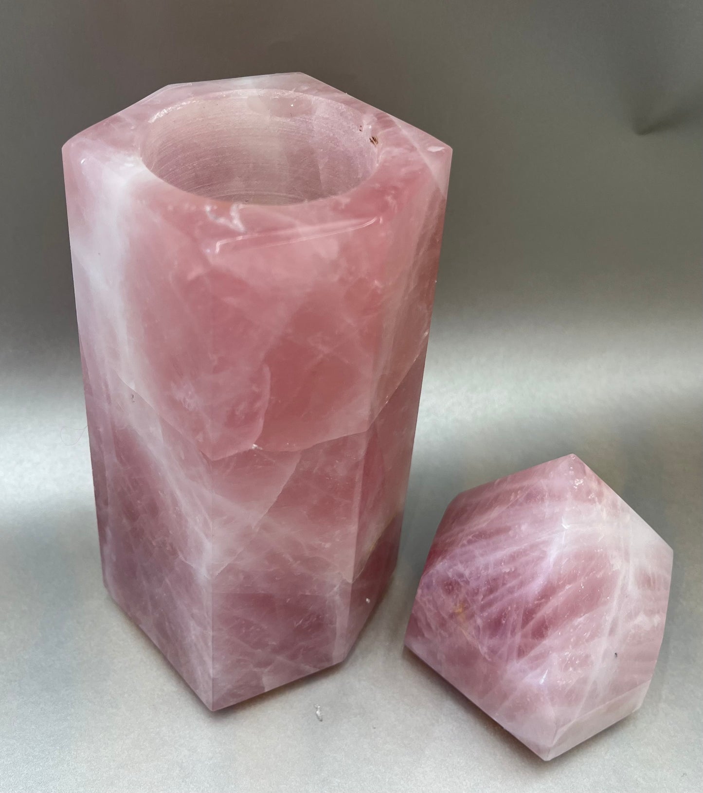 Rose Quartz Obelisk Container