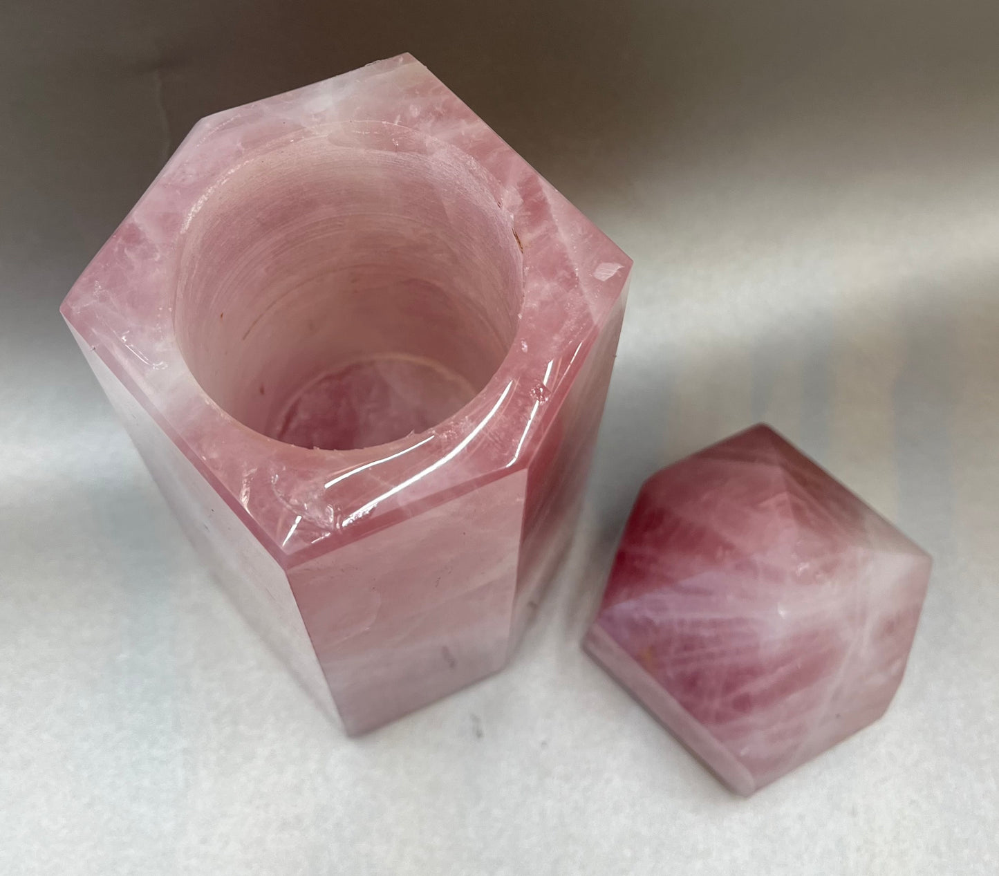 Rose Quartz Obelisk Container