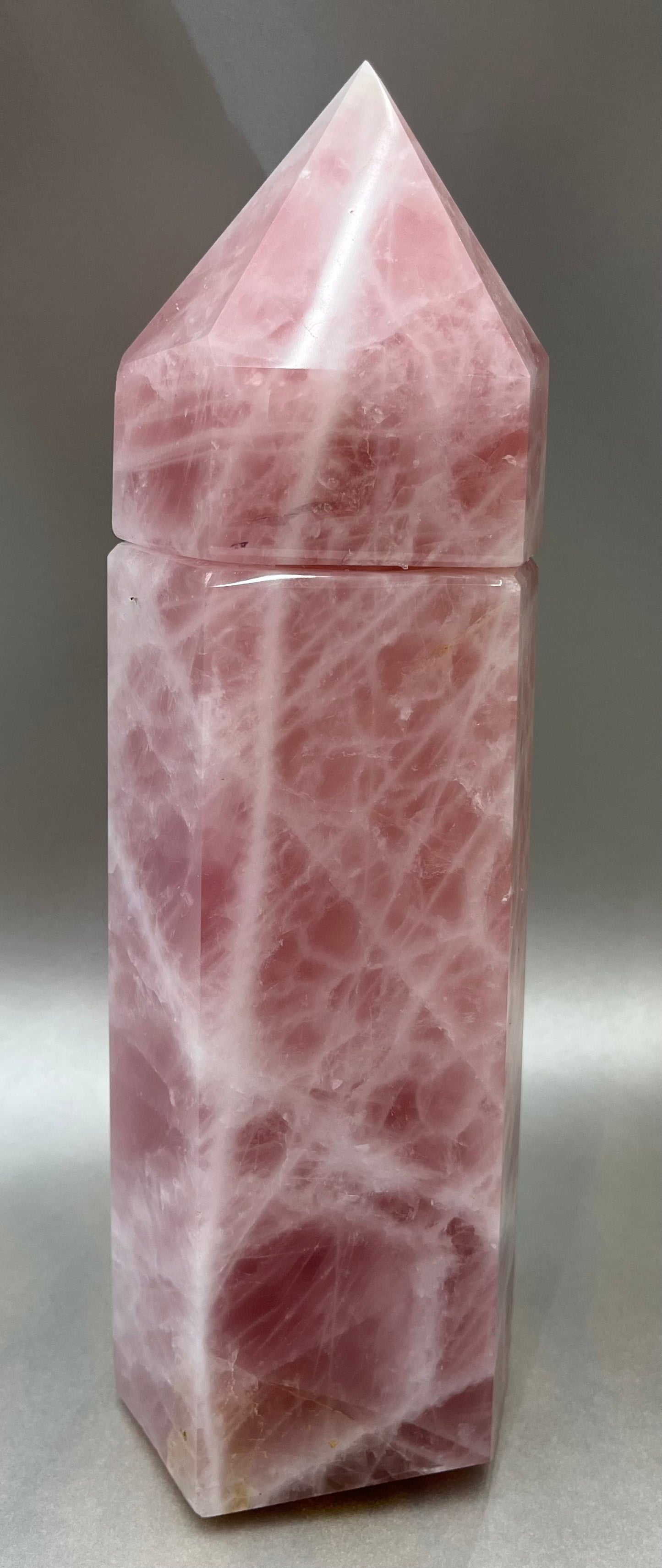 Rose Quartz Obelisk Container