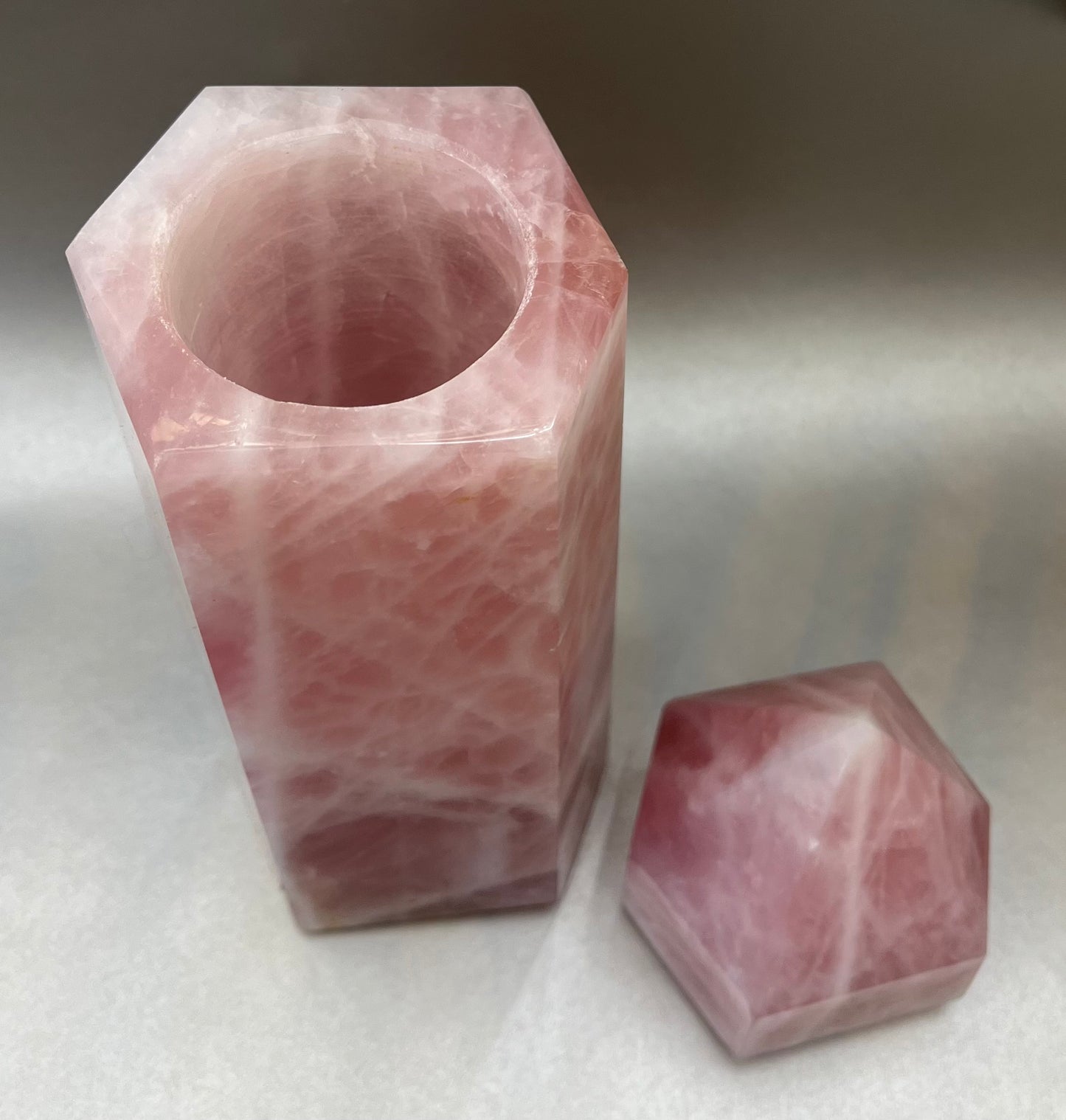 Rose Quartz Obelisk Container