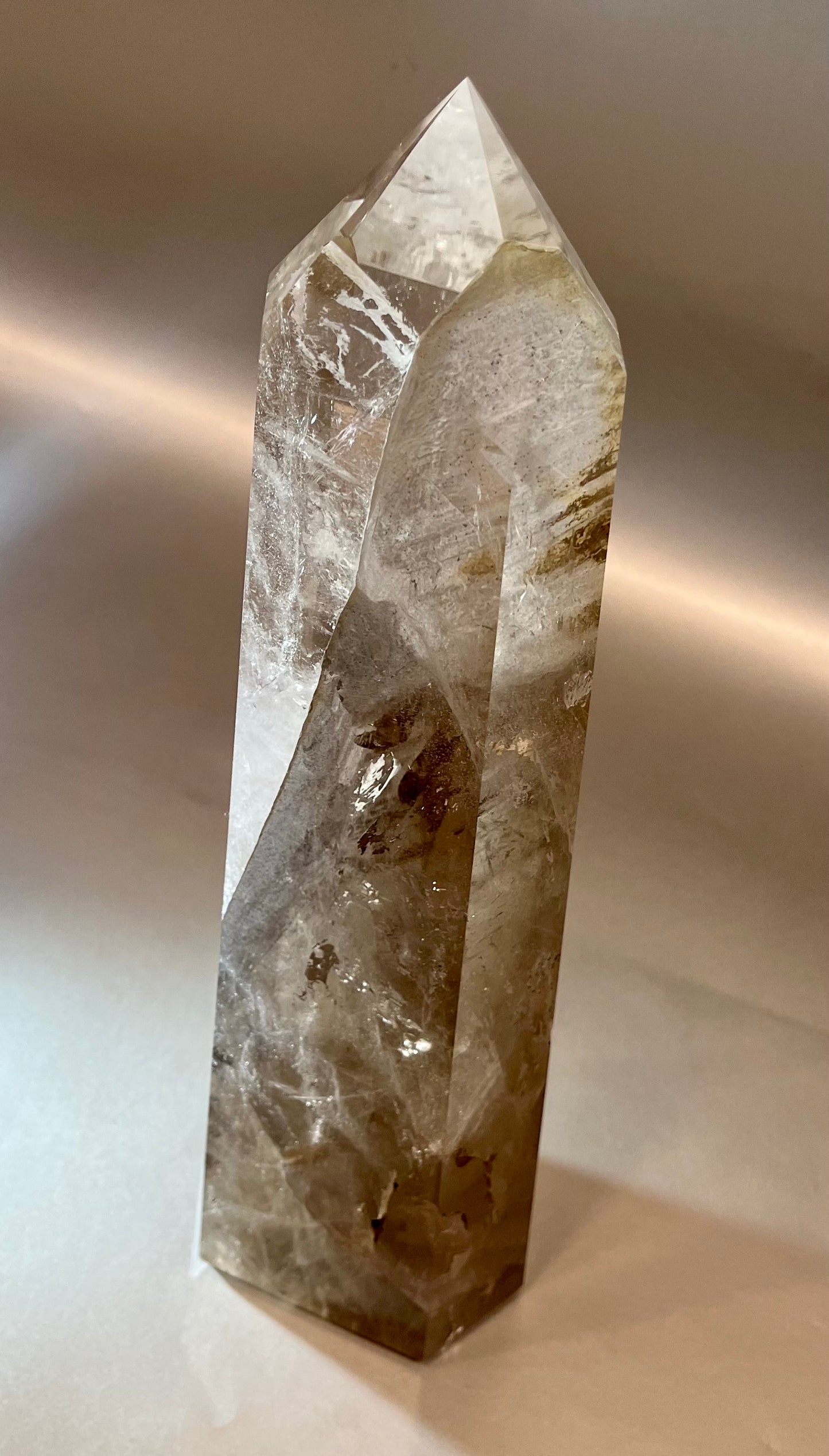 Large Polished Smokey Quartz Tower