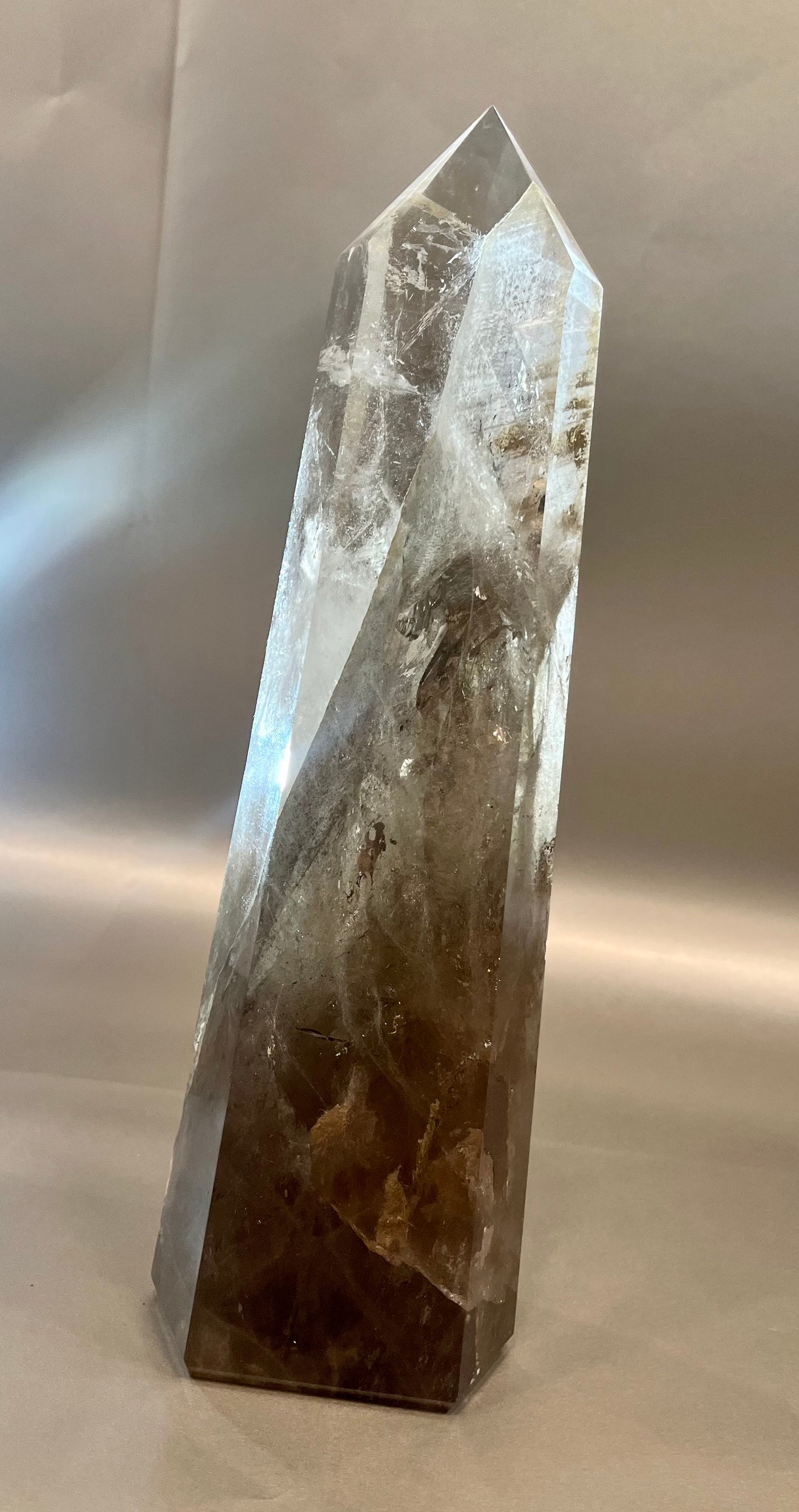 Large Polished Smokey Quartz Tower